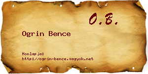 Ogrin Bence névjegykártya